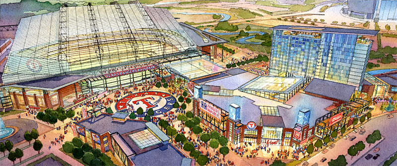 New Texas Rangers Ballpark rendering